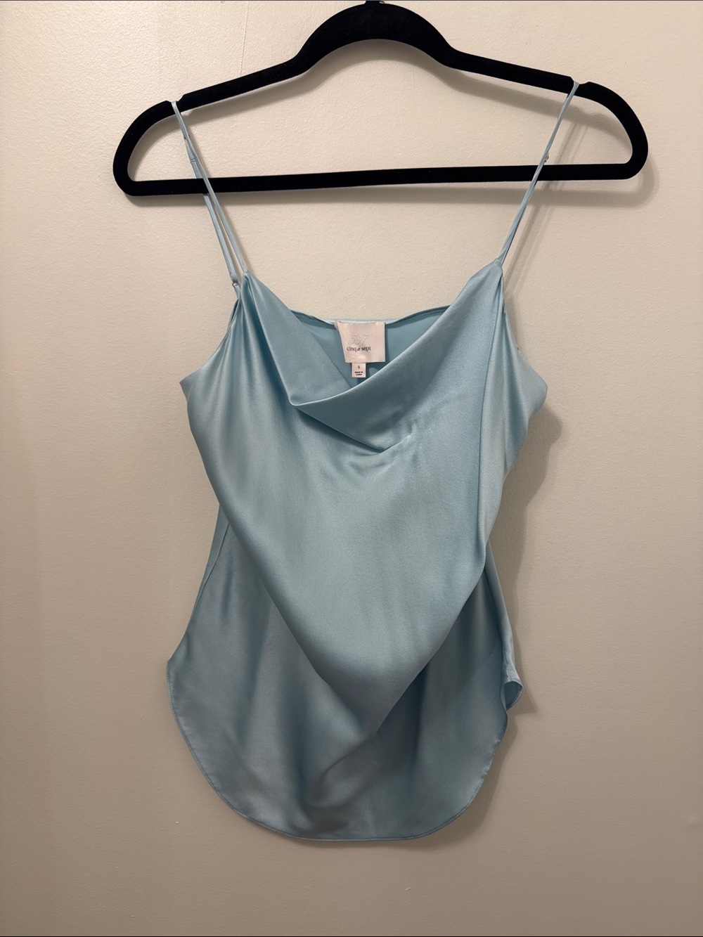 cinq a sept Pale Blue Satin Camisole